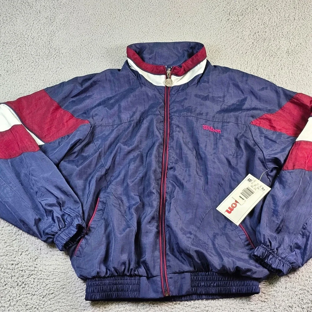 Vintage Wilson Jacket Mens Medium Navy Colorblock Advantage 2000 Windbreaker